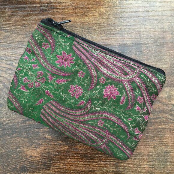 Silken Embroidered Coin Token Purse - Picture 8 of 10